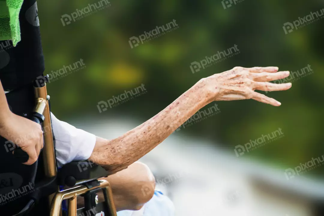 Free Premium Stock Photos A close-up of an elderly person's hand