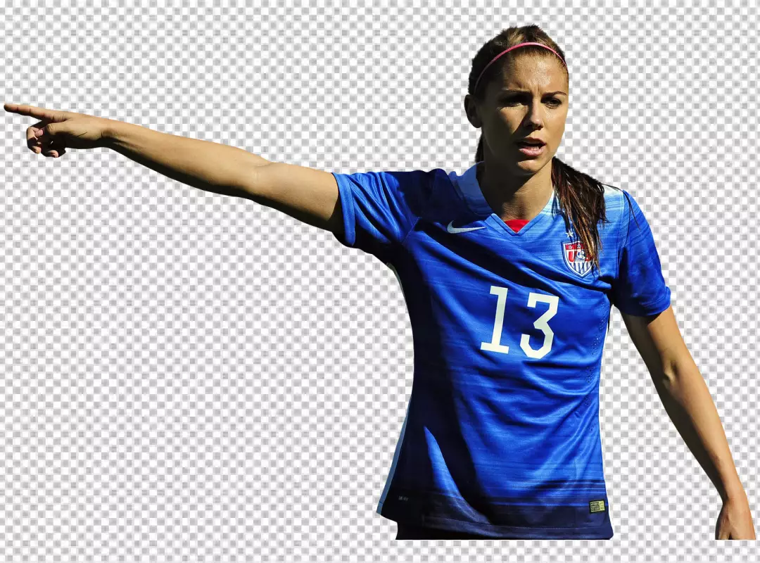 Free Premium PNG USA Women Football Player Alex Morgan telling to go another site