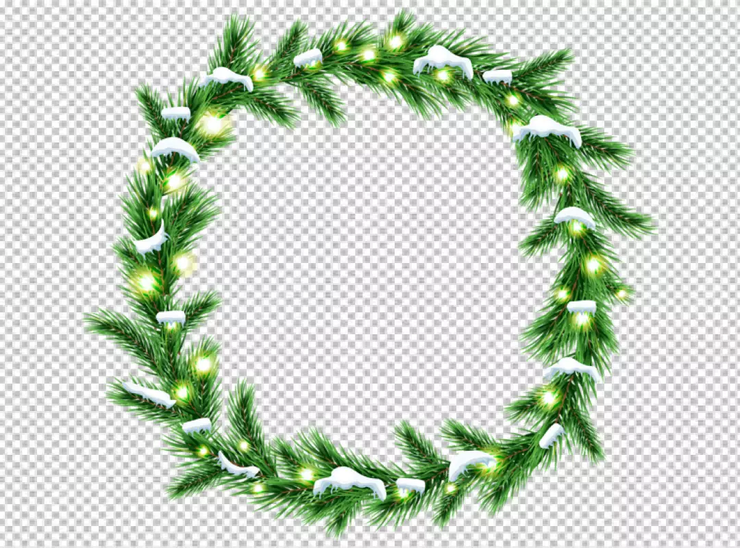 Free Premium PNG Christmas circled wreath realistic PNG