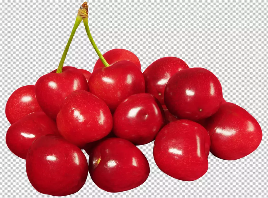 Free Premium PNG Closeup shot of the red and juicy cherries isolated