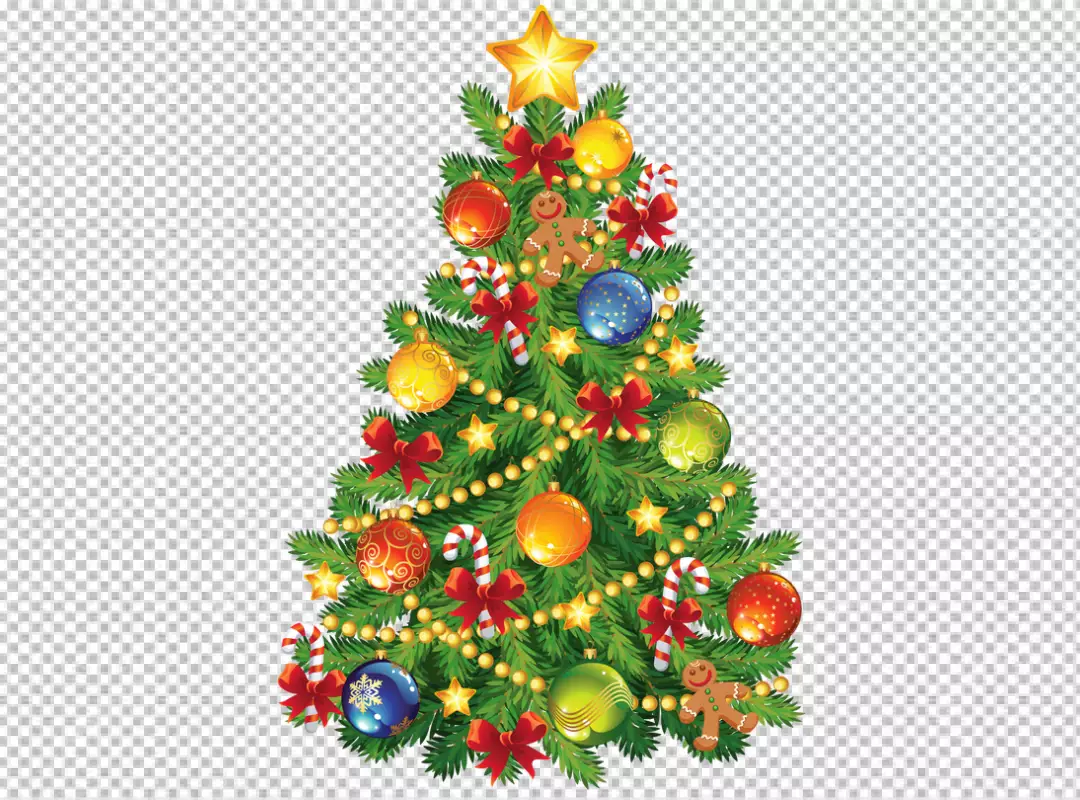 Free Premium PNG Beautiful Christmas tree with colorful balls png bd