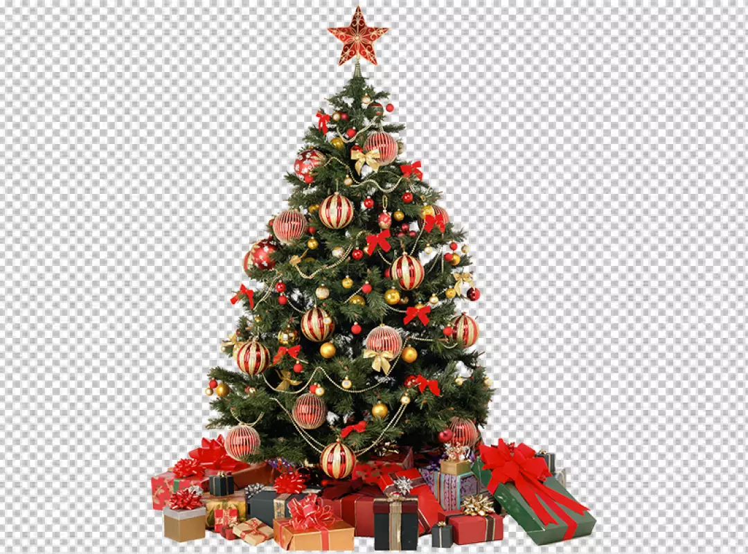 Free Premium PNG Christmas tree in realistic style on a transparent background 