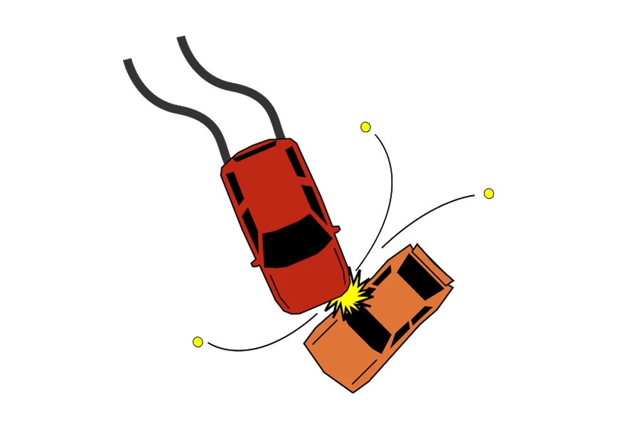 Free Premium PNG Illustration car crash top view