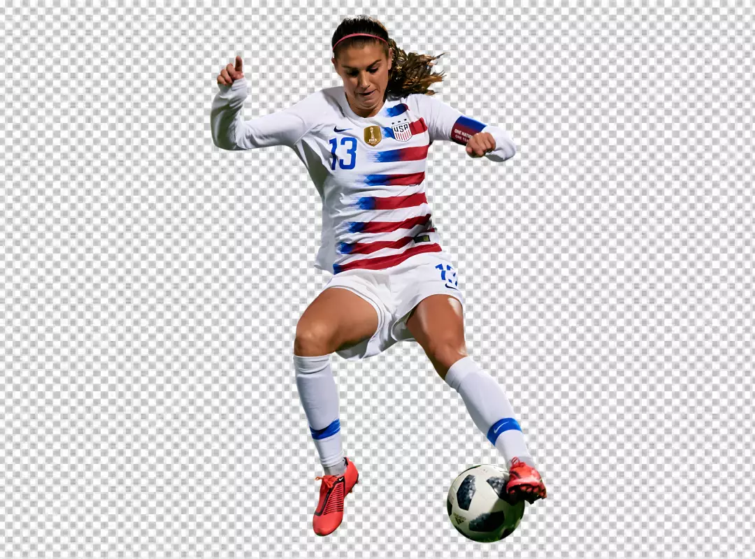 Free Premium PNG USA Women Football Player Alex Morgan passing the ball others player