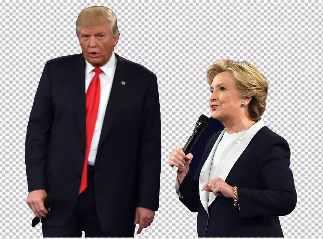 Free Premium PNG Donald Trump und Hillary Clinton singen