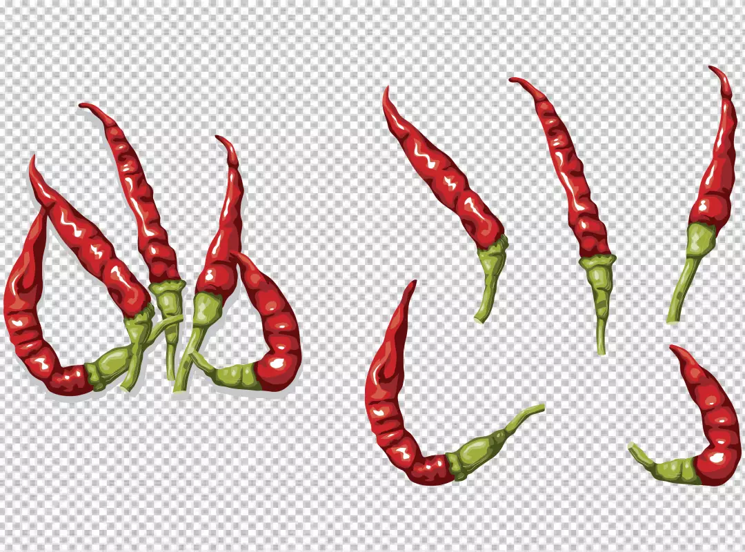 Free Premium PNG A red pepper with a green stem and a picture of a pepper PNG