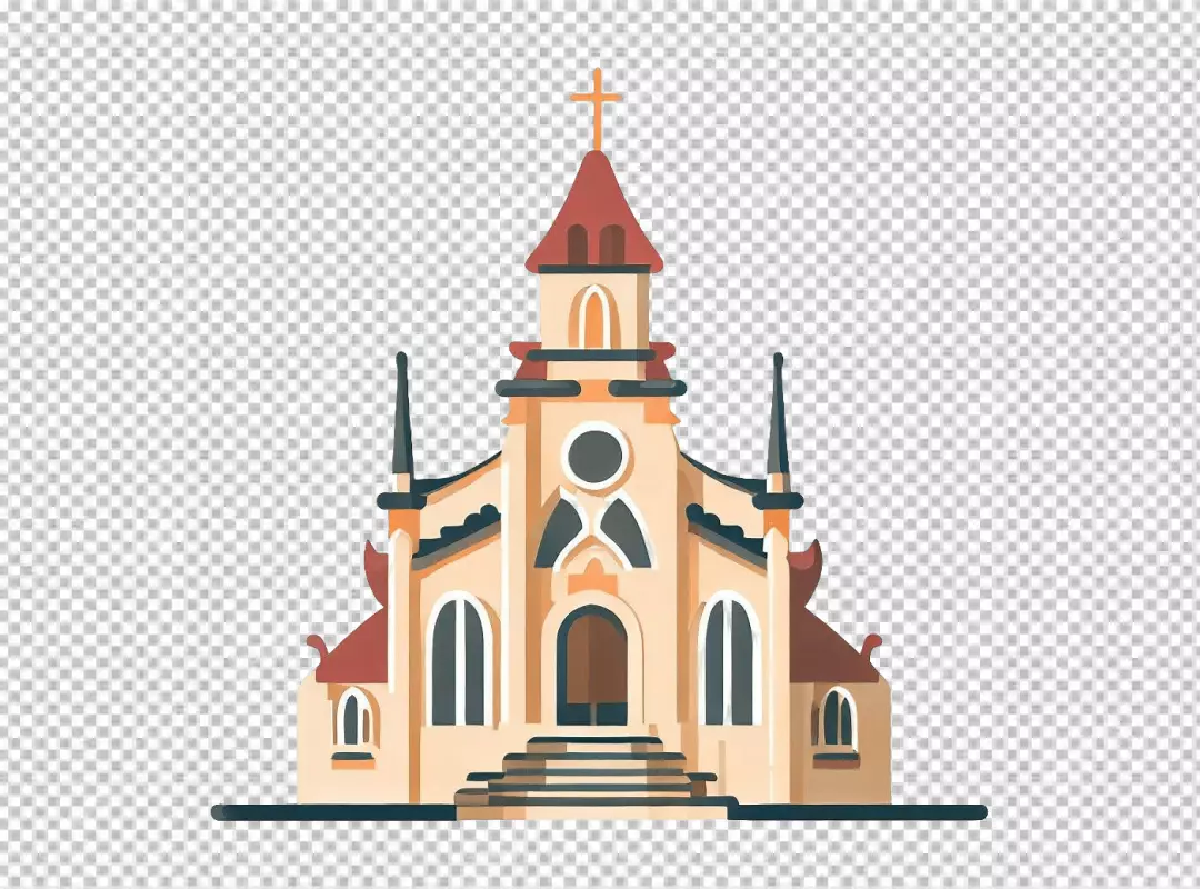 Free Premium PNG Simple and minimalist church transparent background PNG