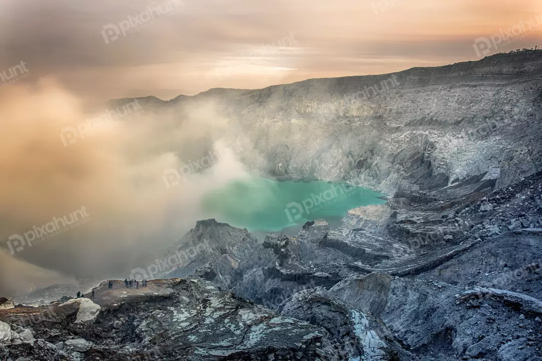 Free Premium Stock Photos High angle looking down into a volcanic crater