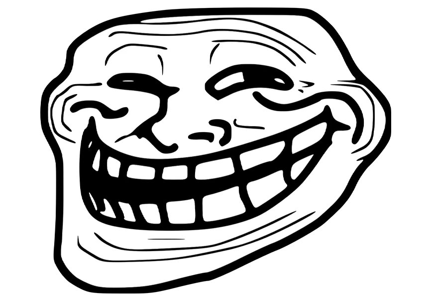 Free Premium PNG Trollface Internet troll Rage comic Homestuck, others, comics, face, homestuck png