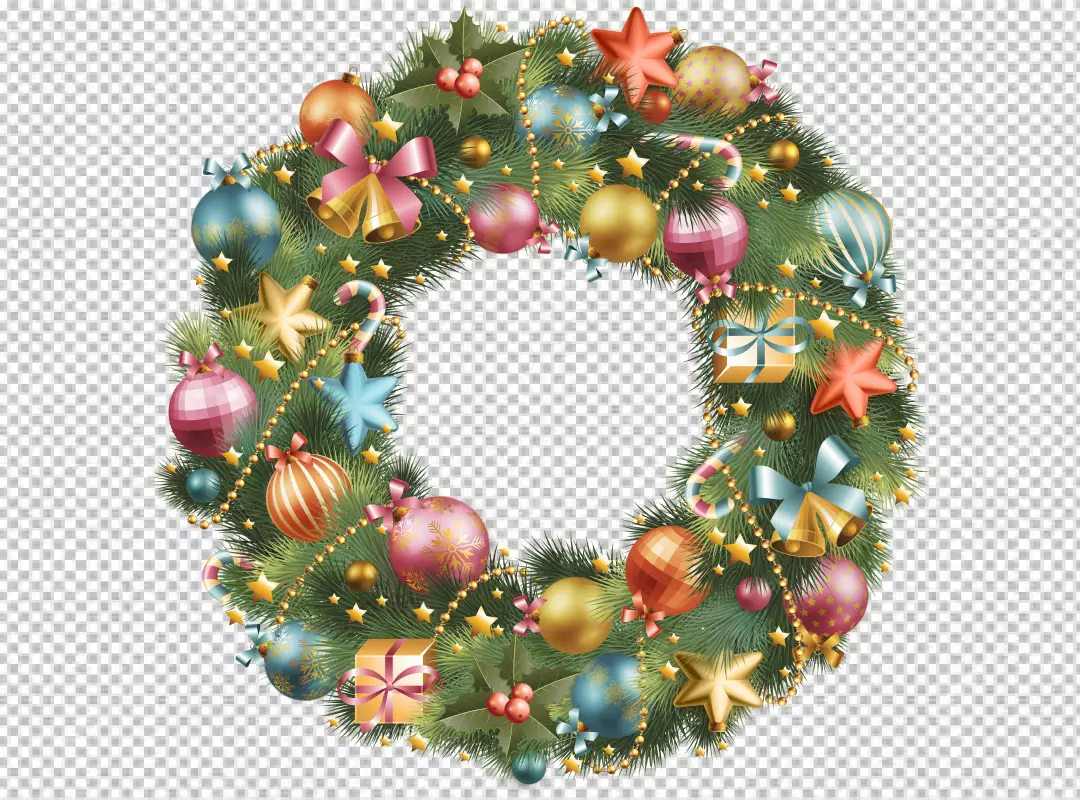 Free Premium PNG Hand drawn christmas wreath transparent background png