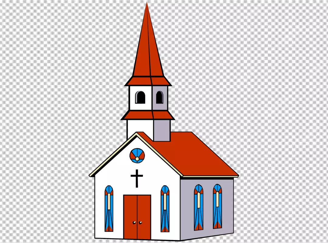 Free Premium PNG church with religious icons on the walls and windows PNG