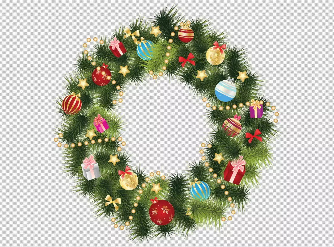 Free Premium PNG Christmas Wreath Hanger watercolor winter border