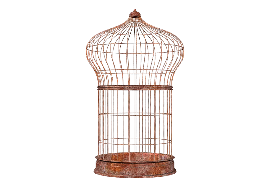 Free Premium PNG A red bird cage with a   transparent background