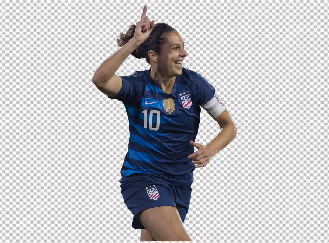 Free Premium PNG USA Women Football Player Carli Lloyd showing her finger