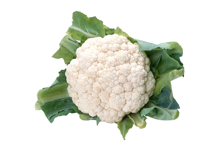 Free Premium PNG Top view cauliflower with leaves transparent background