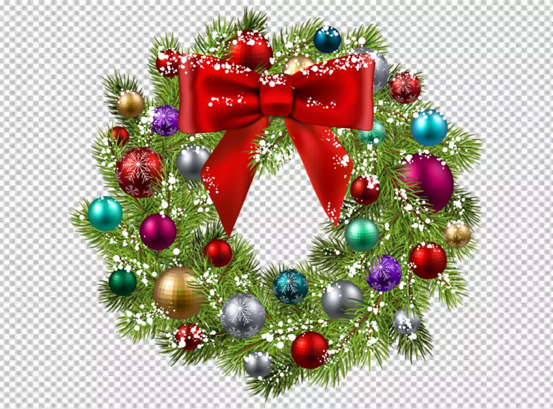 Free Premium PNG A wreath with a wreath that says quot christmas quot on it transparent background 