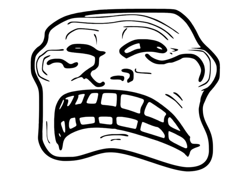 Free Premium PNG Sad Trollface Internet troll Rage comic Internet meme, frustrated troll face