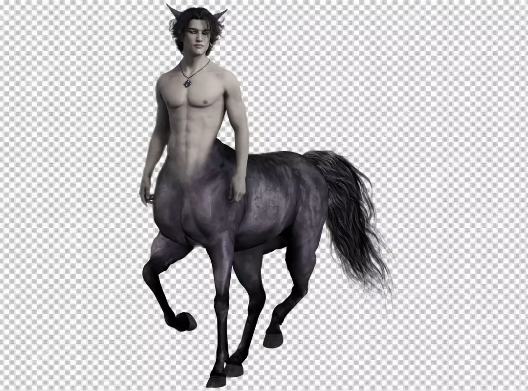 Free Premium PNG Centaur, black & white illustration. Free public