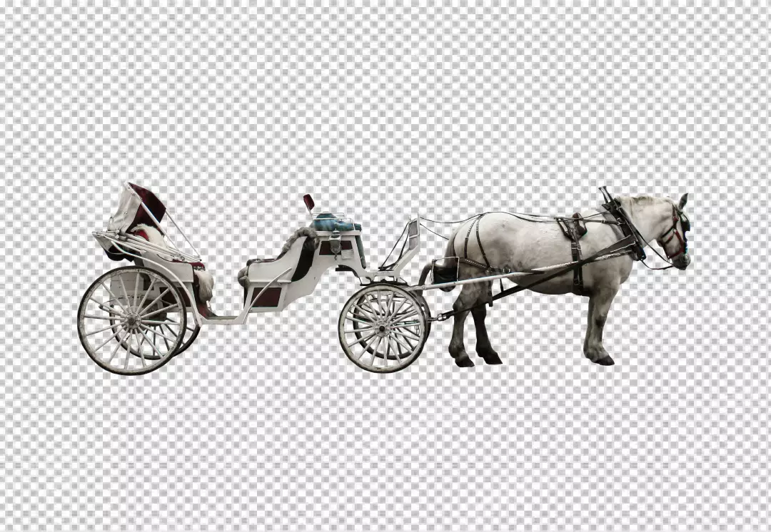 Free Premium PNG White color classic carriage transparent background 