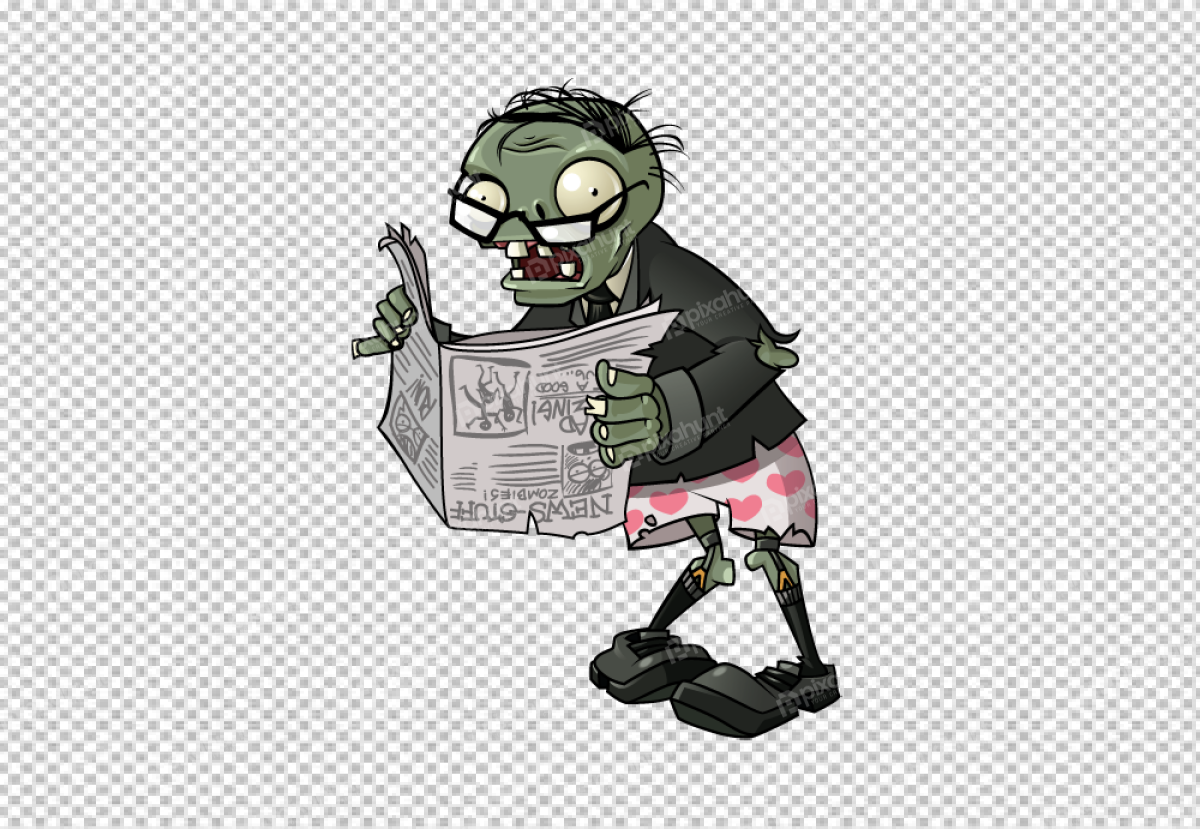 Free Premium PNG So funny zombie reading newspaper Comick.io