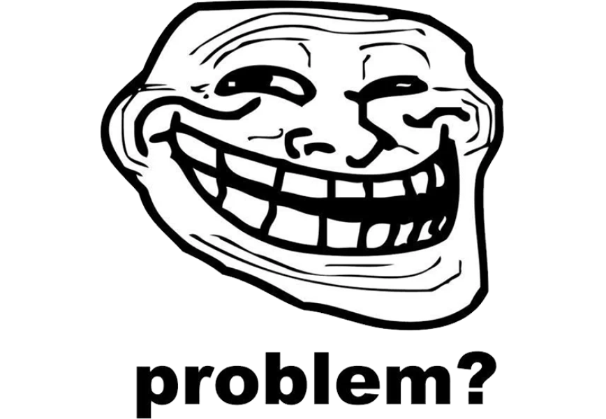 Free Premium PNG Problem Trollface Internet troll Rage comic Internet meme, frustrated troll face