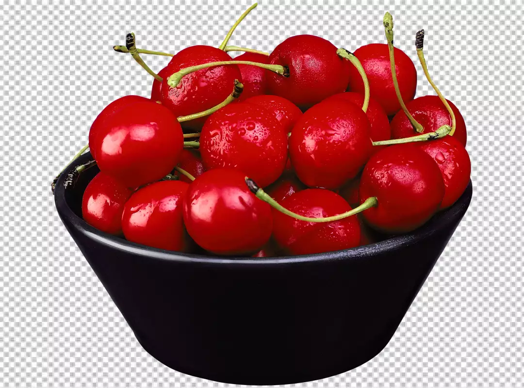 Free Premium PNG Two realistic vector cherries with Leaf isolated on PNG background