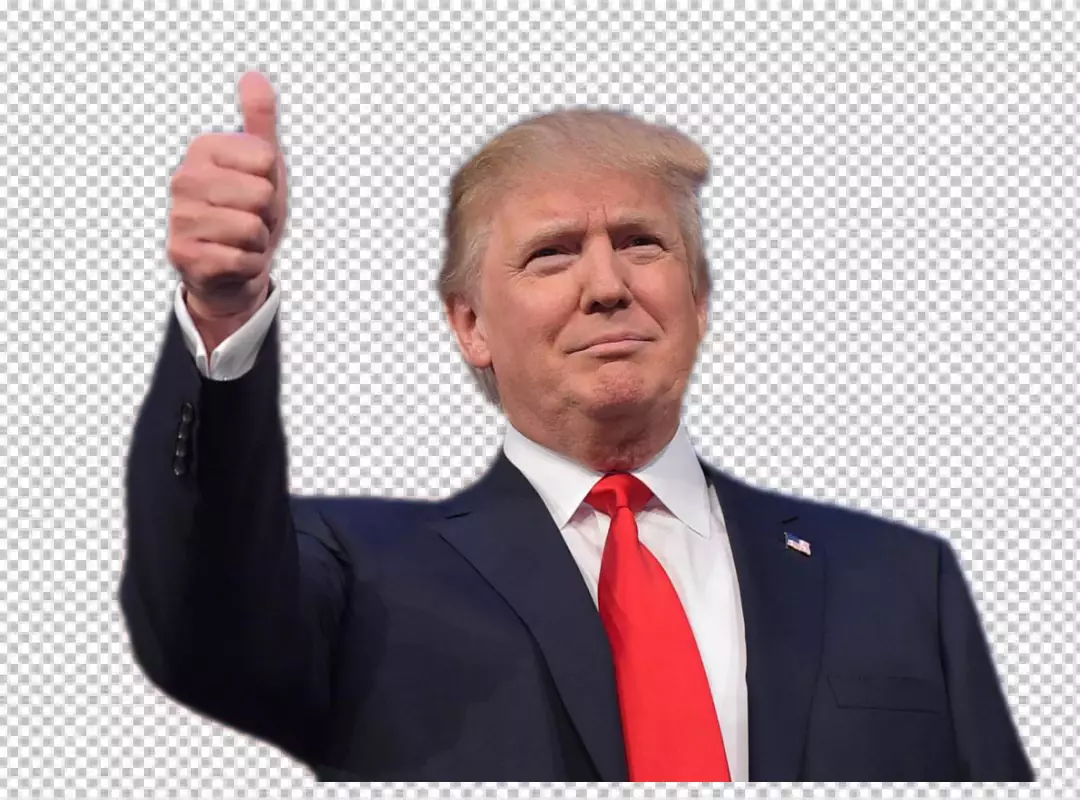 Free Premium PNG Donald Trump is showing like with his hands and a smile on his face it looks so cute