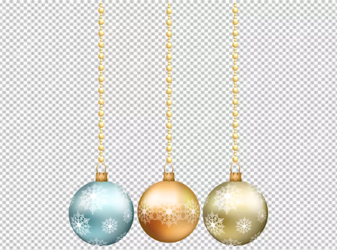 Free Premium PNG three Christmas ball transparent background 