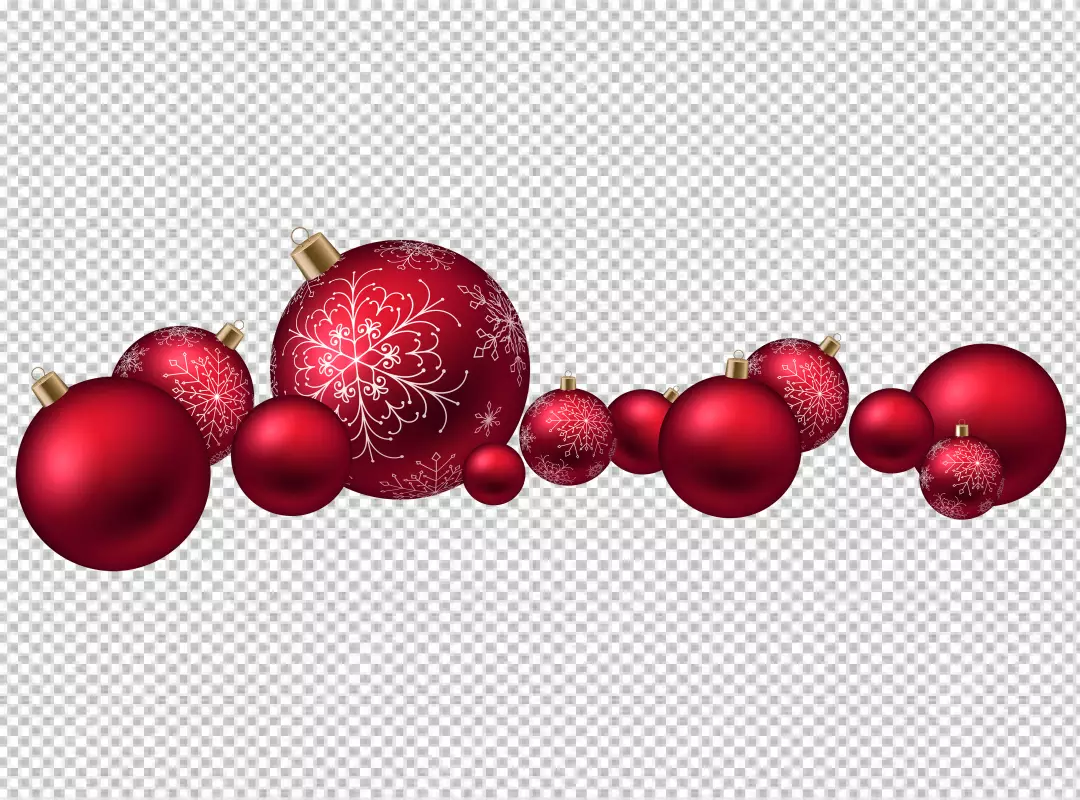 Free Premium PNG A shiny red Christmas bauble with gold swirls and patterns png background 