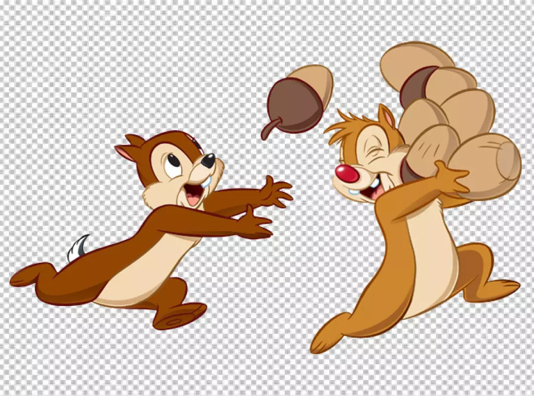 Free Premium PNG Chip and dale fight cartoon png