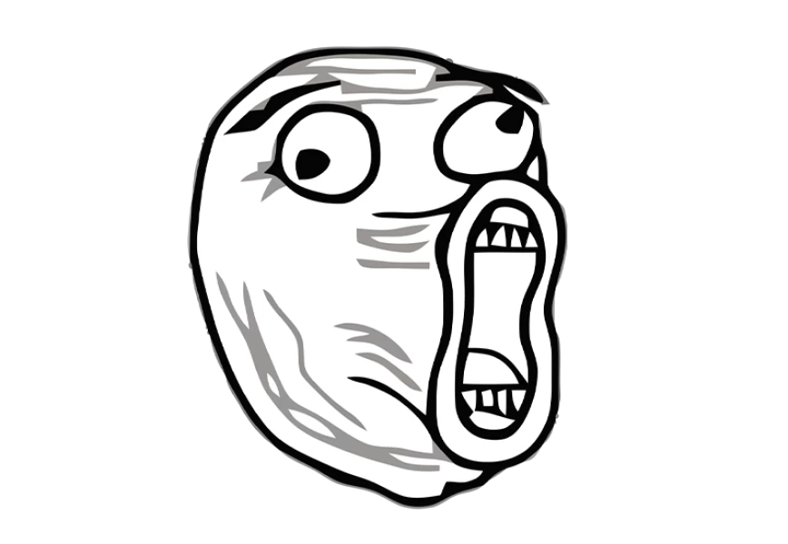 Free Premium PNG Big mouth Trollface Internet troll Rage comic Internet meme, frustrated troll face