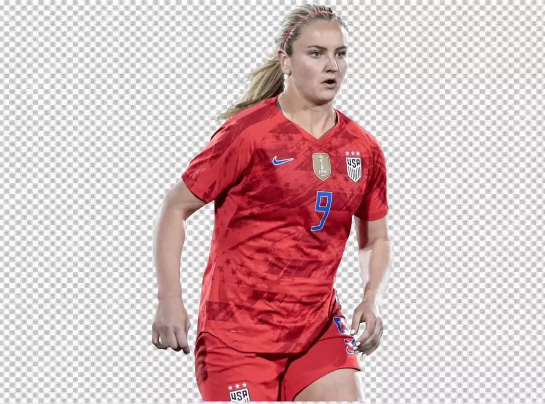 Free Premium PNG USA Women Football Player Lindsey Horan looking the ball