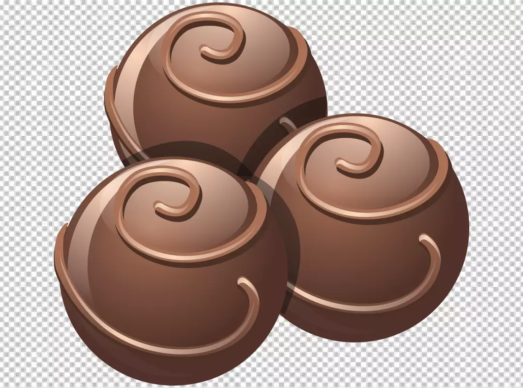 Free Premium PNG Big chocolate and small ones are each split into three parts isolated on transparent background PNG