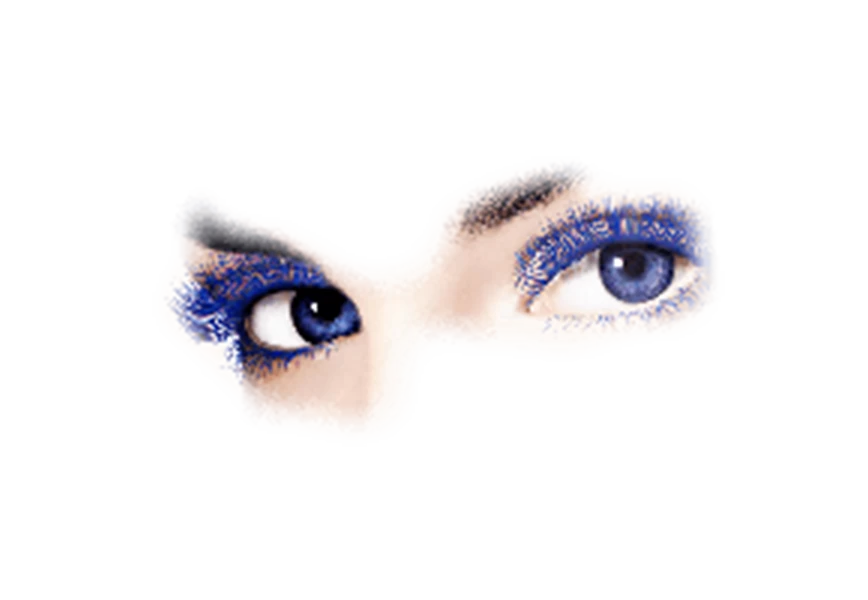 Free Premium PNG Closeup woman eyes with beautiful fashion bright blue makeup PNG