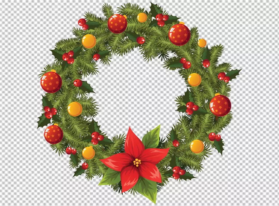 Free Premium PNG Flat design christmas wreath collection png