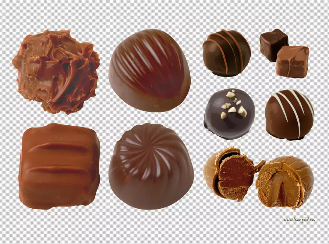 Free Premium PNG Delicious dark chocolate pieces are isolated on a png background