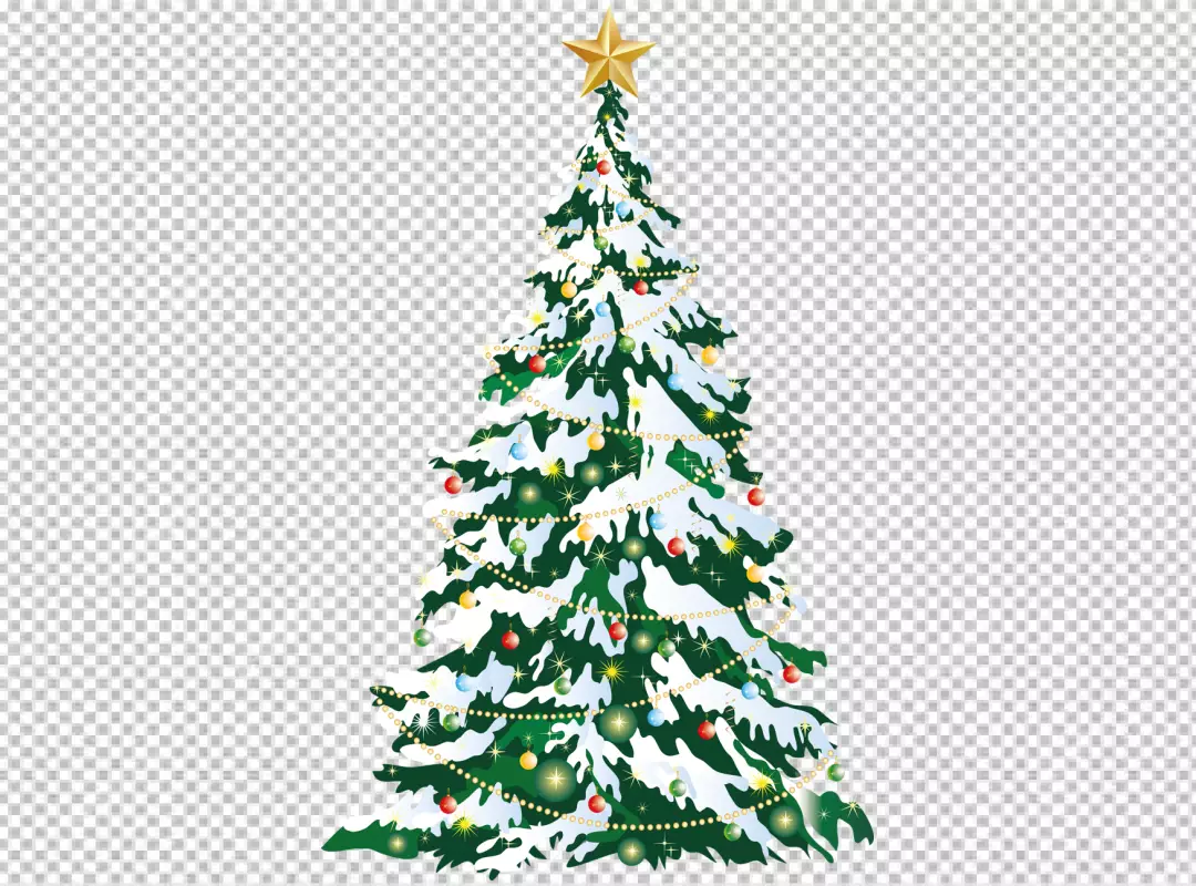 Free Premium PNG Beautiful Christmas tree with colorful balls PNG transparent background 