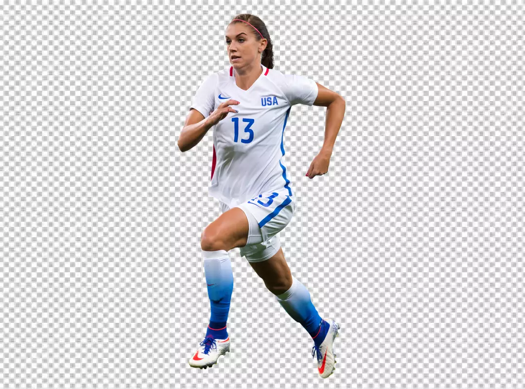 Free Premium PNG USA Women Football Player Alex Morgan raning