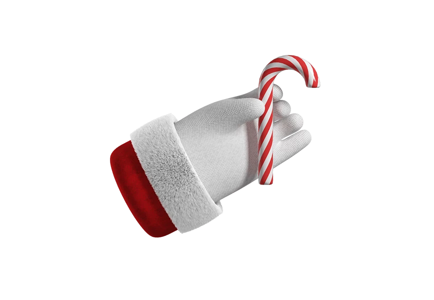 Free Premium PNG nta Claus cartoon hand holds the red Christmas candy transparent background