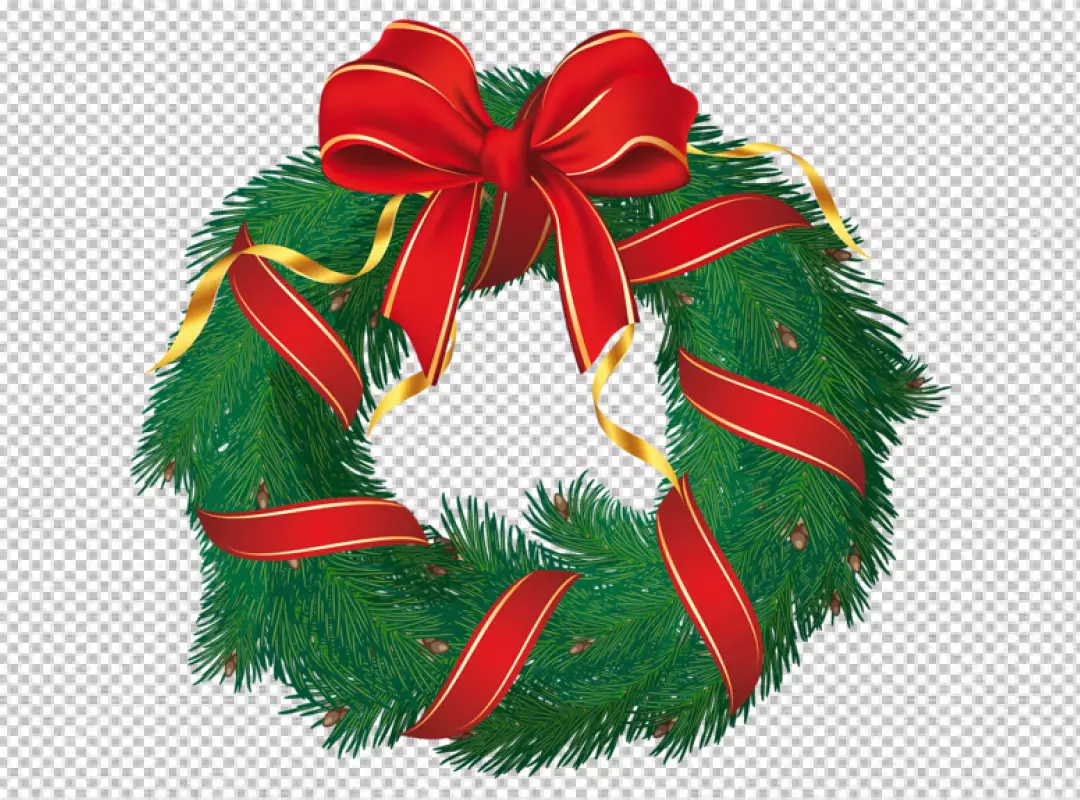 Free Premium PNG A wreath with a wreath that says quot christmas