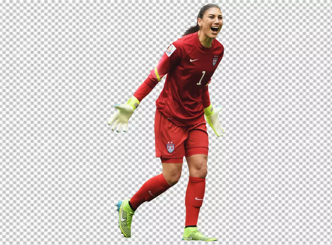 Free Premium PNG USA Women Football Player Hope Solo so so happy