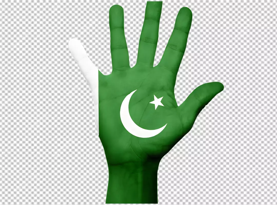 Free Premium PNG Pakistan Flag on Hand  - Baltistan Moroccan Arabic Urdu Row PNG