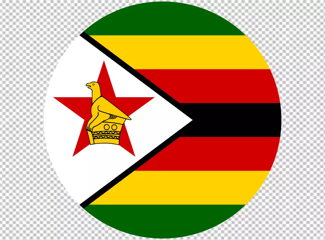 Free Premium PNG Flat Round Zimbabwe Flag Download