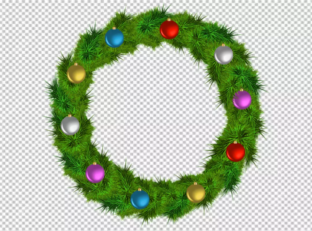 Free Premium PNG A wreath with a red berries on it is shown on a transparent BG