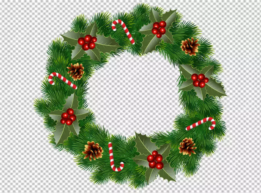 Free Premium PNG Christmas circled wreath realistic transparent BG