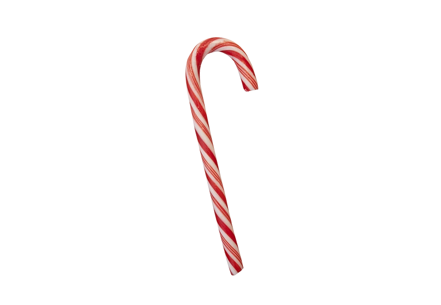 Free Premium PNG Candy cane with holly leaves for merry christmas card decoration