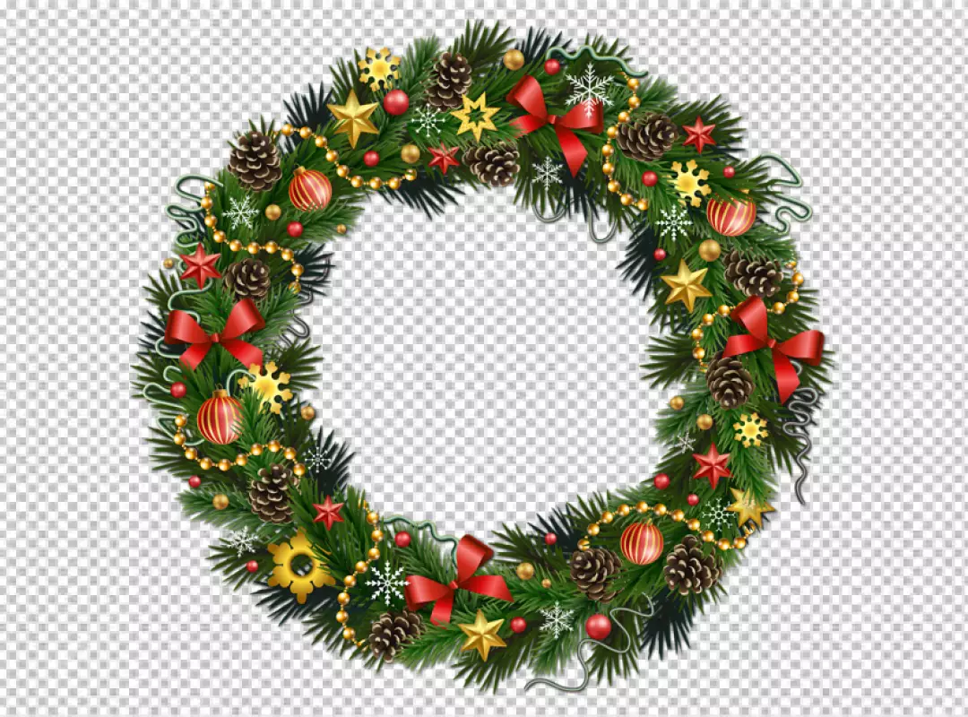 Free Premium PNG Christmas wreath with a red bow and a wreath