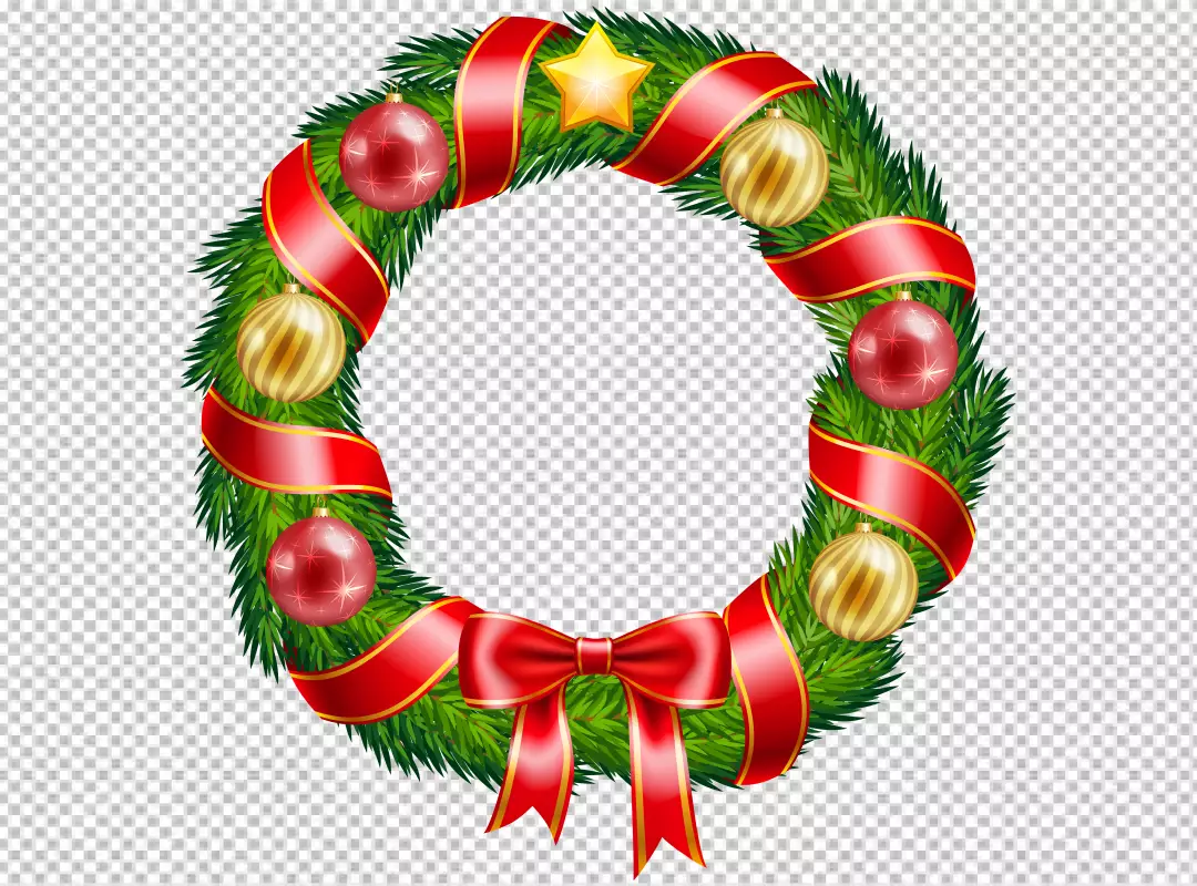 Free Premium PNG Christmas wreath with gift boxes and snowflakes png background