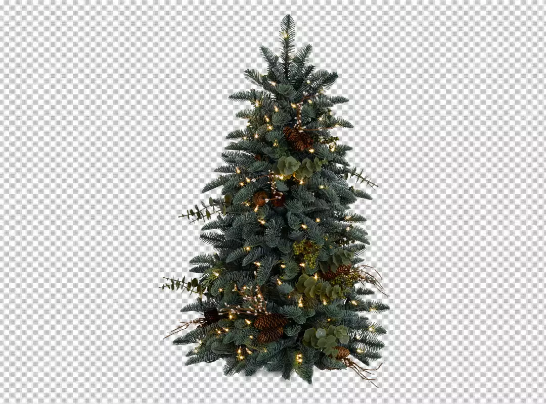 Free Premium PNG Realistic and shiny christmas tree with decorations