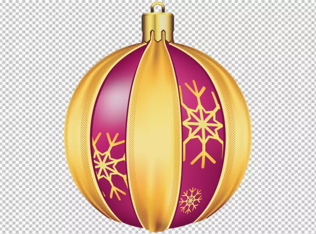 Free Premium PNG A red ornament with a gold design on it Christmas 